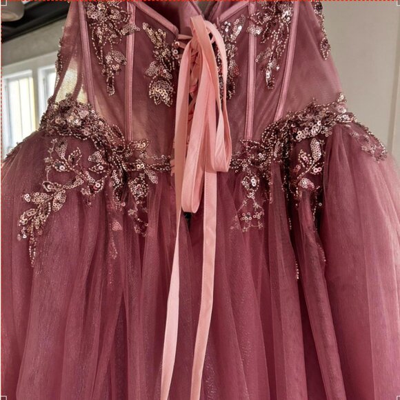 Andrea & Leo Rose Couture Prom Dress – Size 14, Elegant, and Custom Corseted - Picture 3 of 4